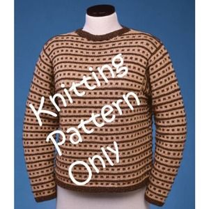 New Sue McCain Vermont Fiber Designs 104 Spot Stripes Pullover Knitting Pattern